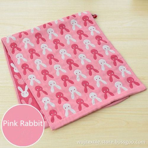 SGS Cotton Pink Rabbit Head Face Towel for Kids (WJ-CH1509)